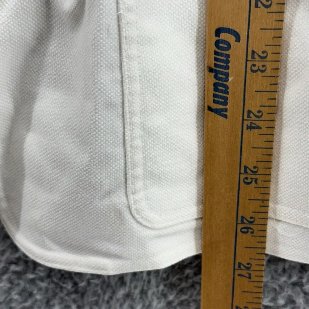 Anne Klein NY Size 4 White Peacoat Double Breasted 4‎ Button Pocket Jacket READ